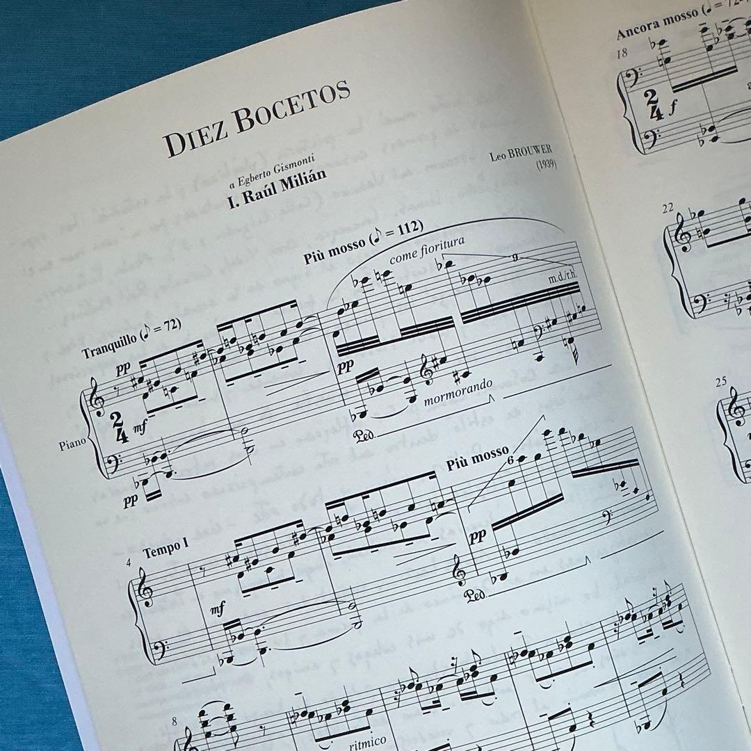 【ピアノ楽譜】ブローウェル Leo Brouwer Diez Bocetos