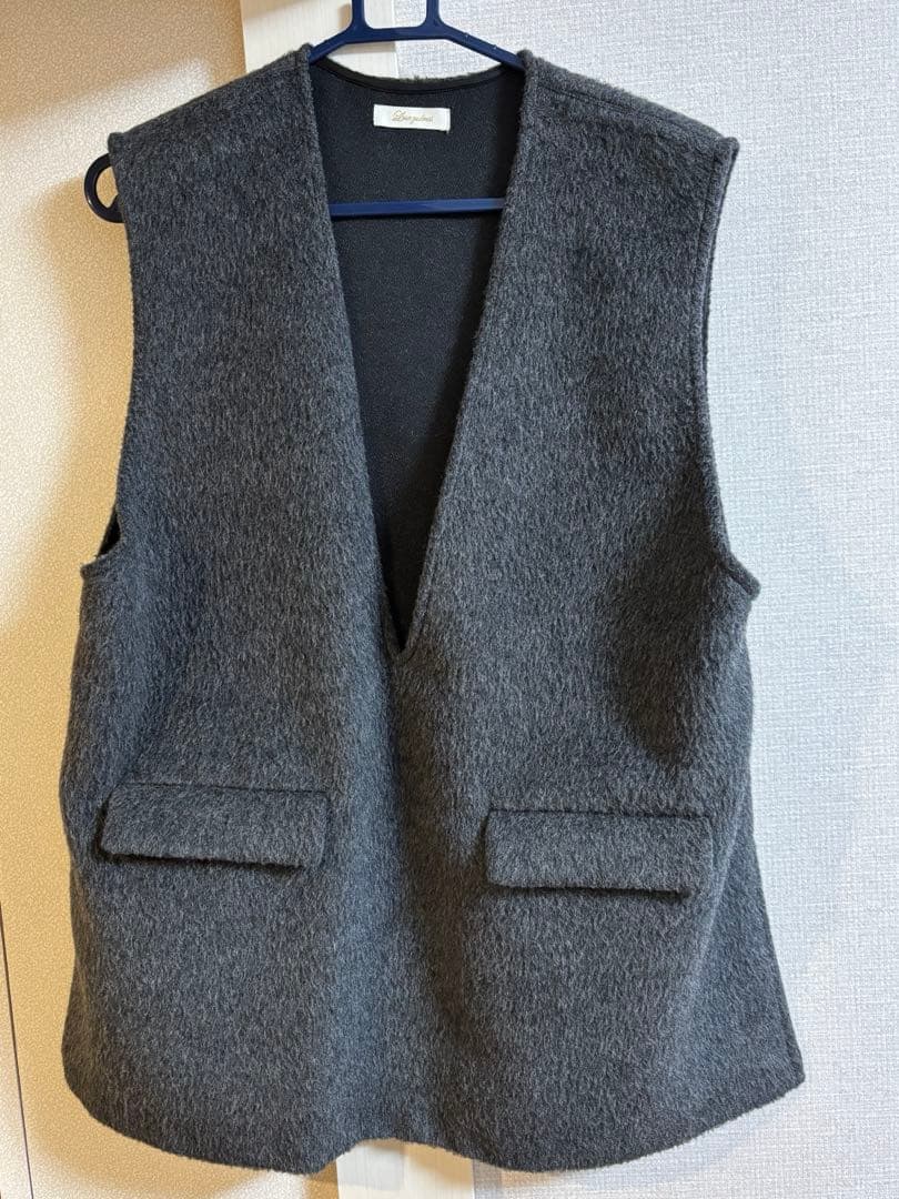 loungedress シャギーベスト　グレー