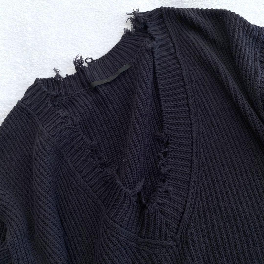 【美品✨】AP STUDIO ダメージニットベスト　Vネック　日本製　コットン