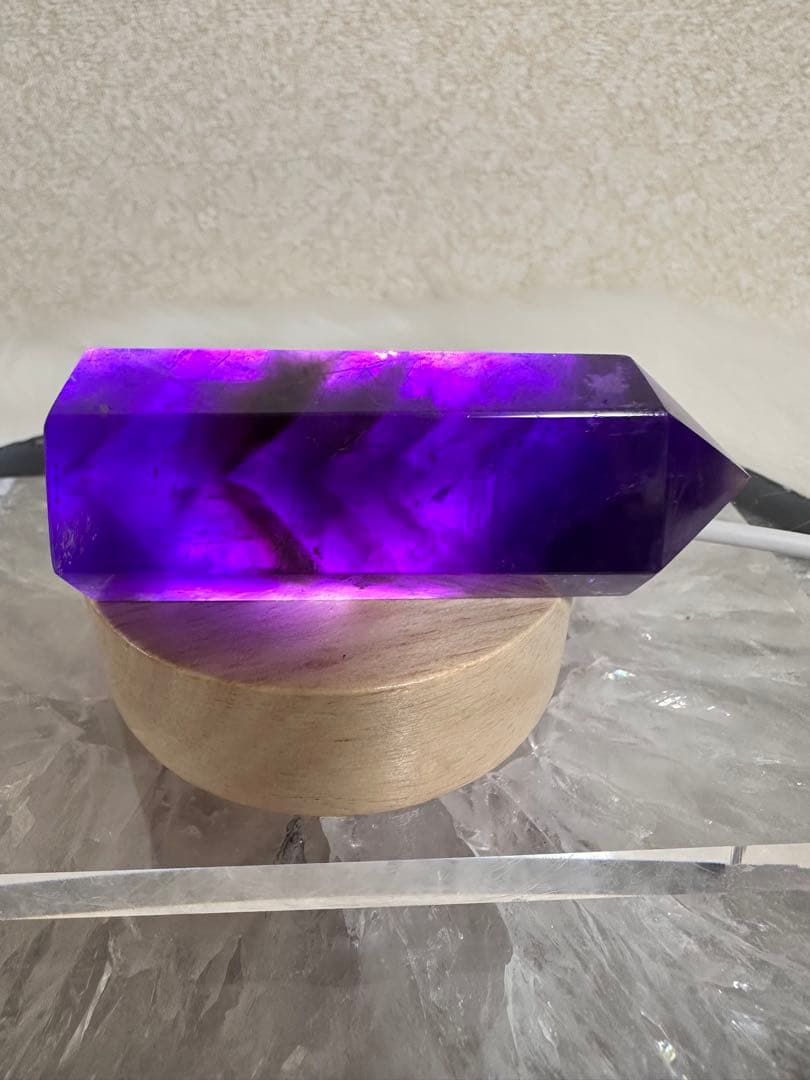 極美品 ボリビア産アメトリン ポイント 高発色 ファントム バイカラー水晶450
