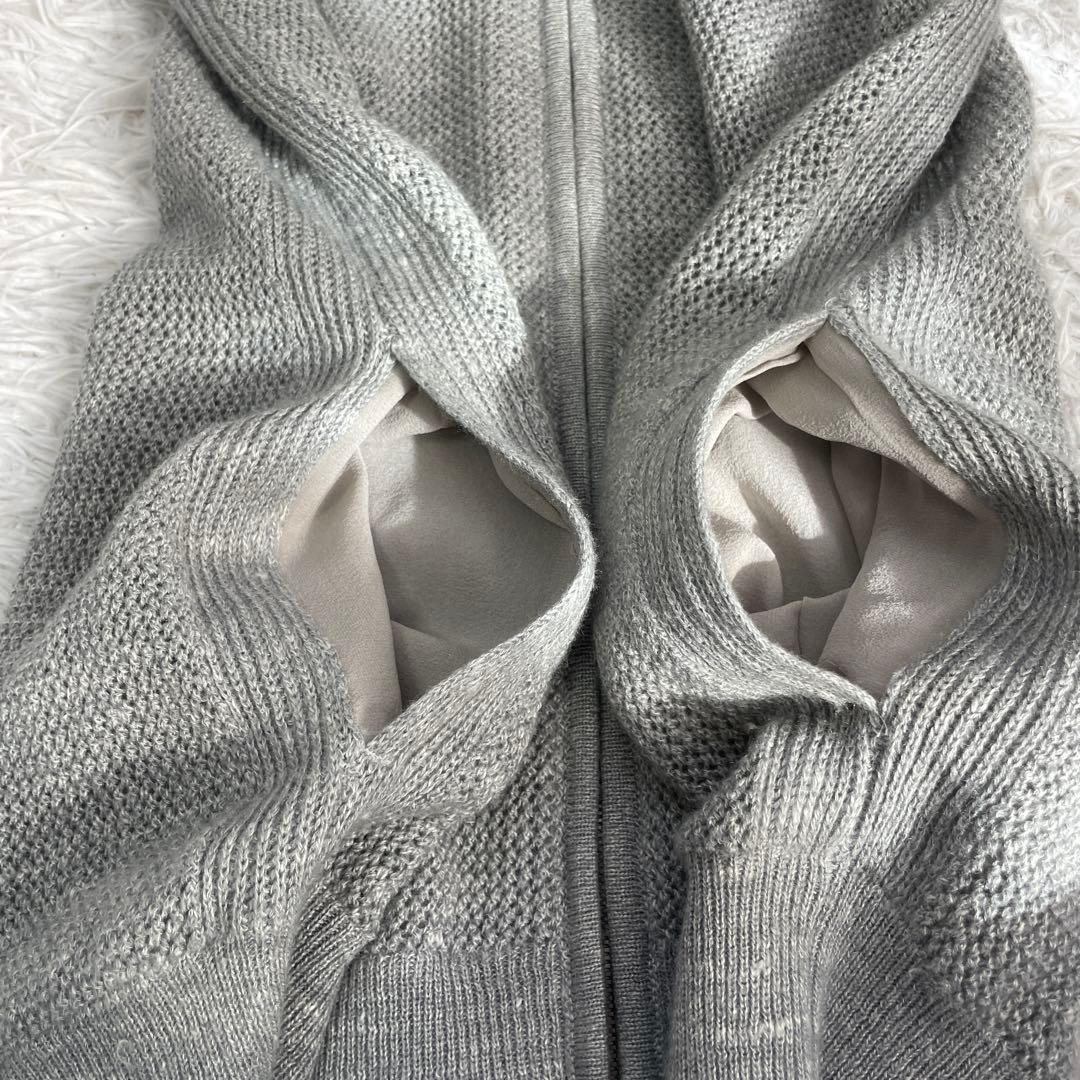 Loropiana/ロロピアーナ、ジレ、ベスト、ニット、ロング、フード付き、38