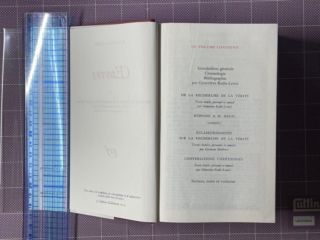 Malebranche, Œuvres I (Pléiade)