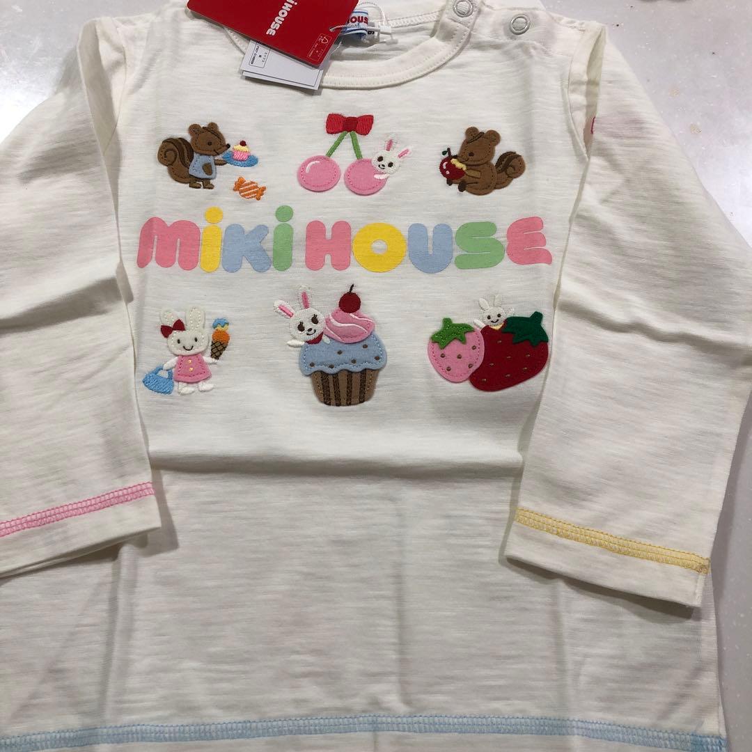 Miki House カラフル刺繍 90 長袖Tシャツ 日本製☆新品　80もあり