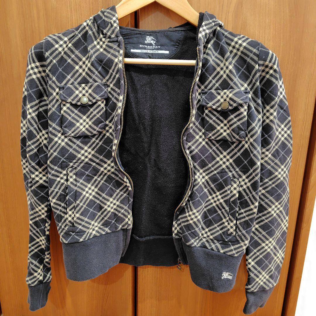 BURBERRY BLUE LABEL チェック柄パーカー
