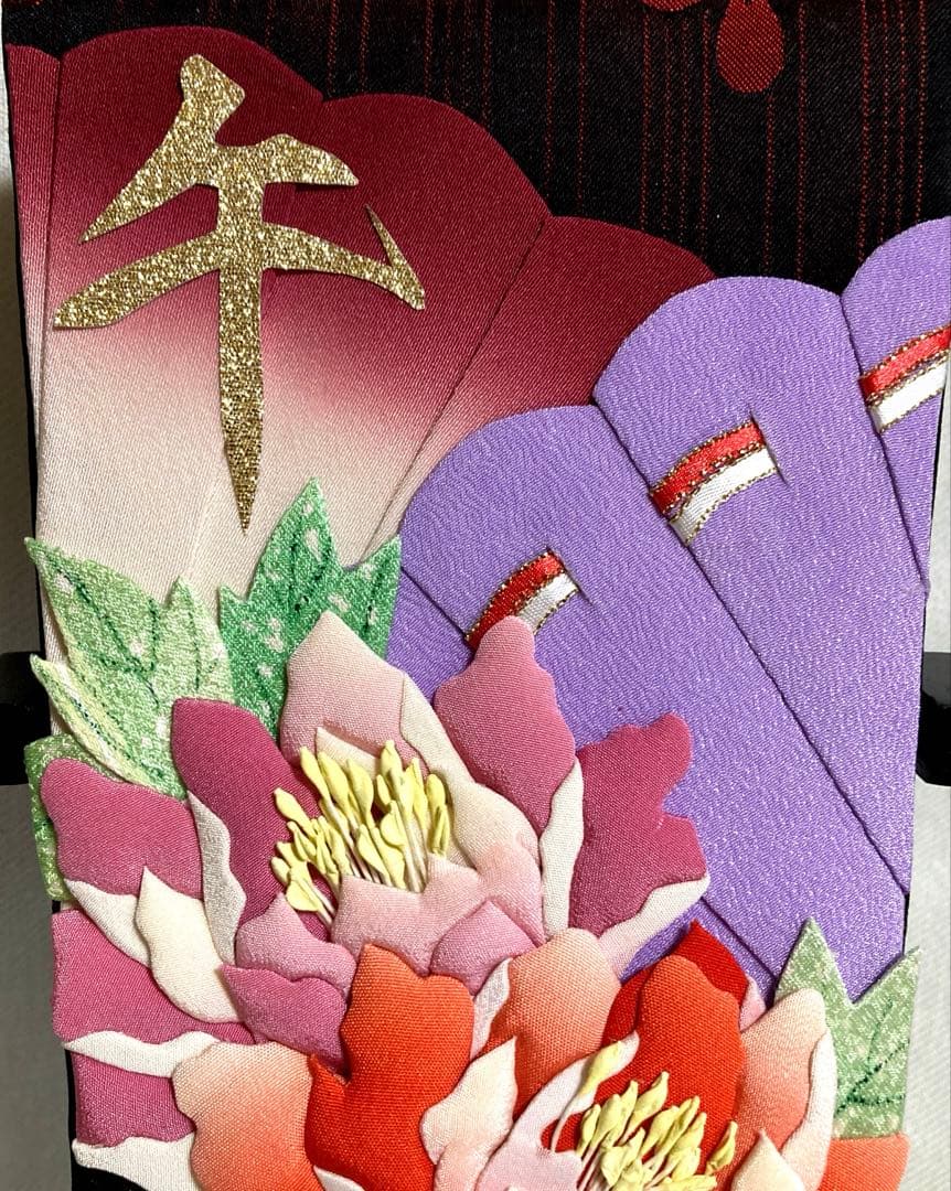 手作り押絵の羽子板『午年の牡丹』