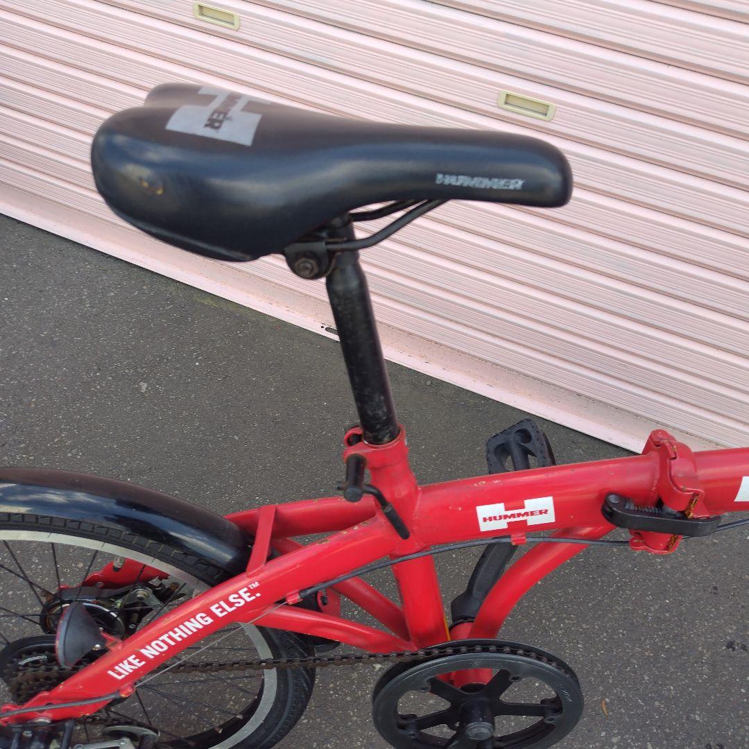札幌限定‼️6段変速機付き‼️HUMMER 折りたたみ自転車 レッド　20インチ