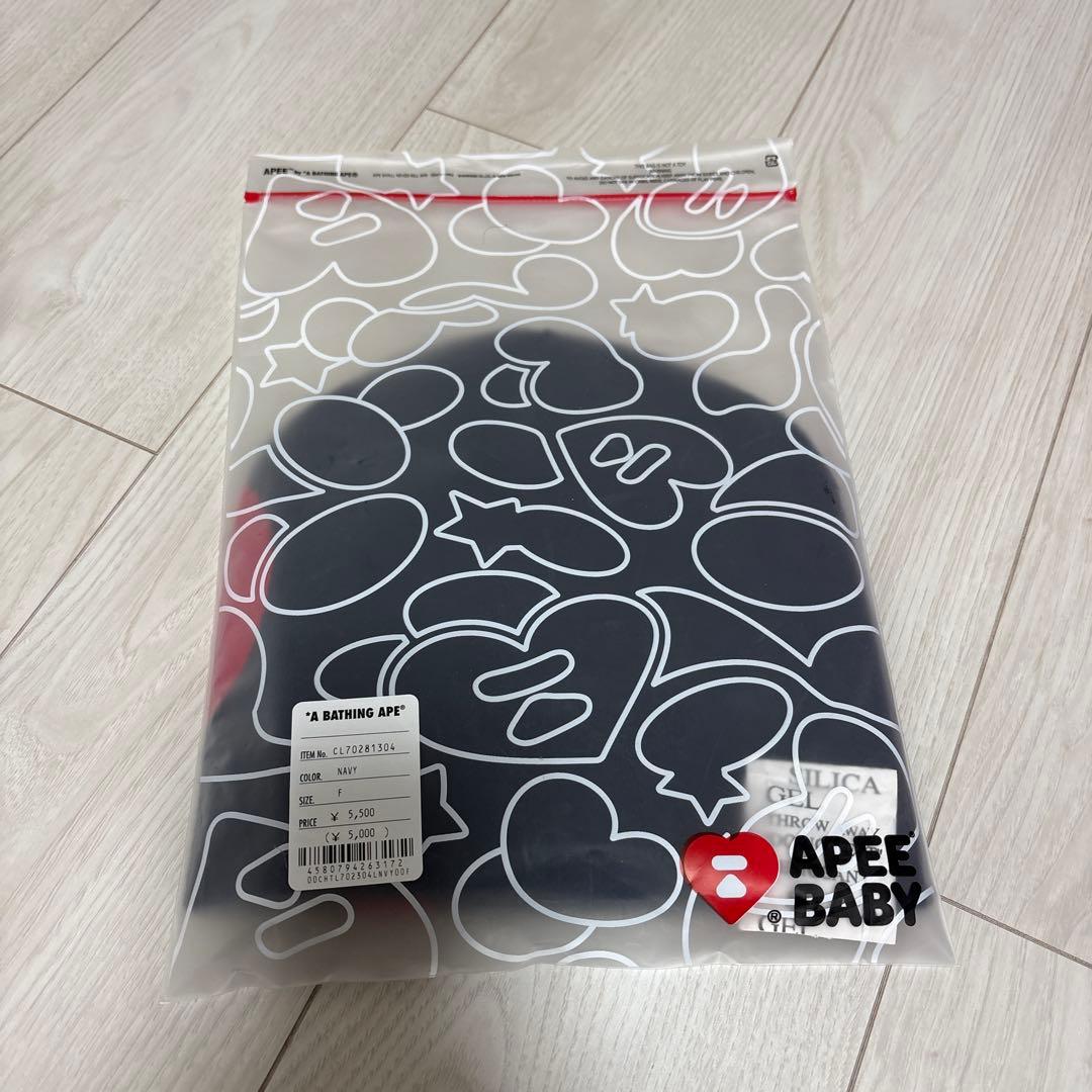 A BATHING APE ニット帽 ハートモチーフ