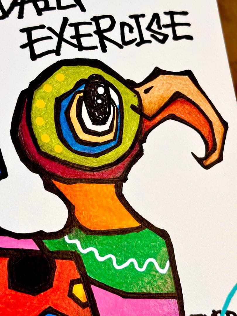 て*い様 「 運を動かす幸運の鳥 」｜絵画 原画 抽象画 絵 動物画 ドローイン
