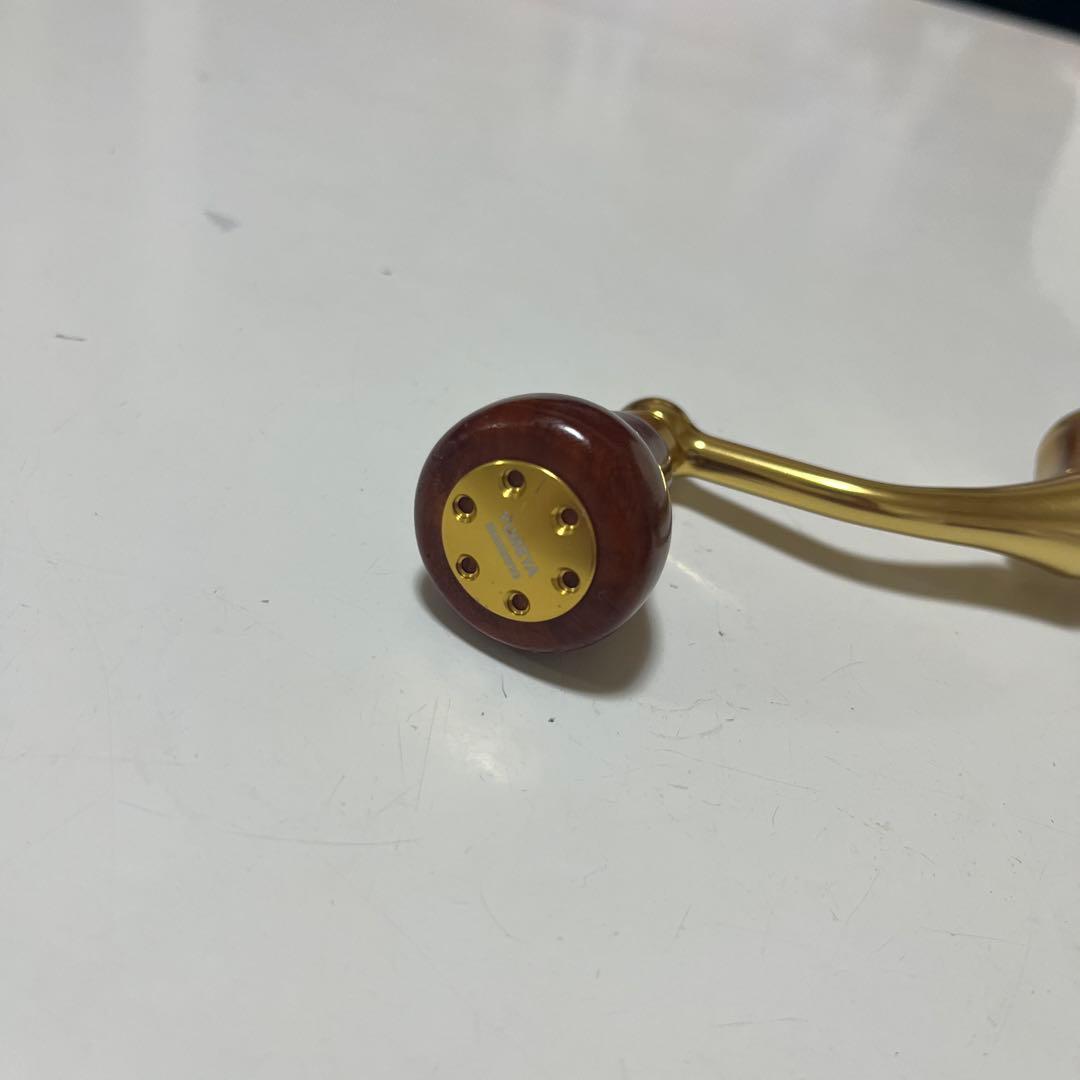 シマノ 14ステラ　ハンドル　55mm 夢屋 花梨 ラウンド型 ハンドルノブ