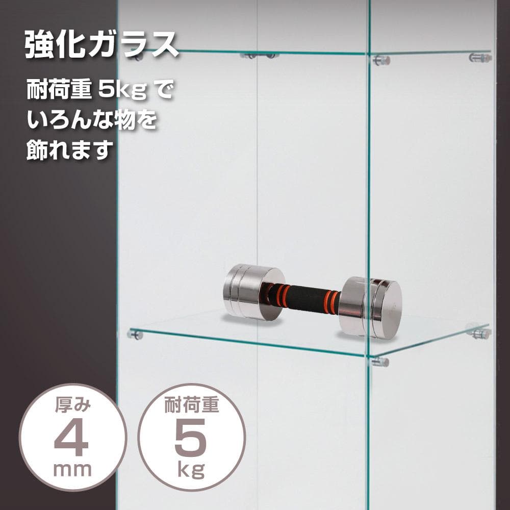 【新品】2段ワイド ホワイト コレクションケース ガラス 棚 フィギュアケース
