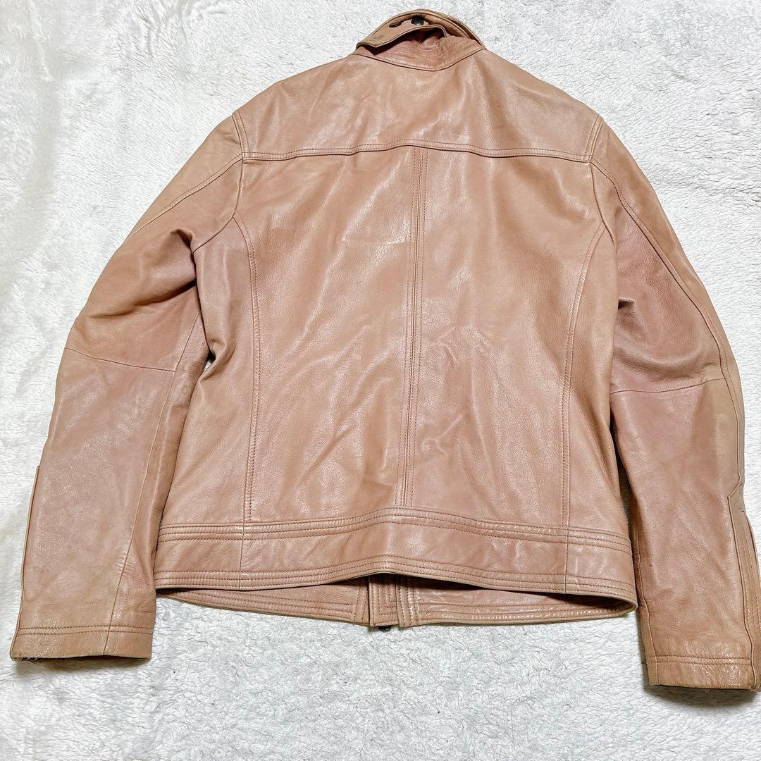 バーバリー　ブラックレーベル　ラムレザー　ライダースジャケット　シャドーチェック