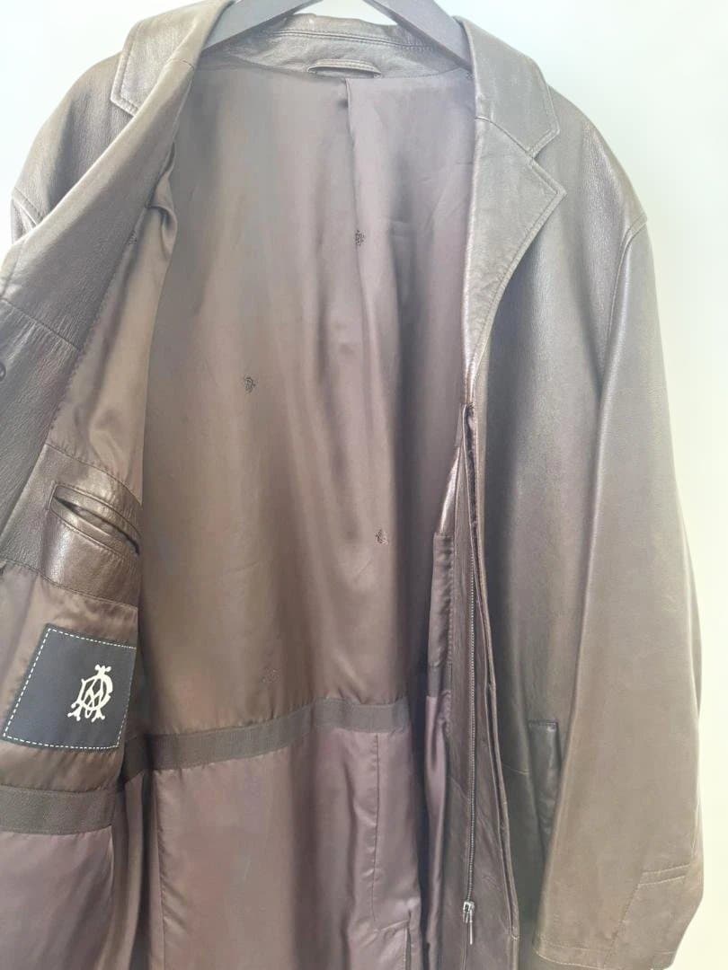 Dunhill ダンヒル ラムスキン レザーコート ブラウン L