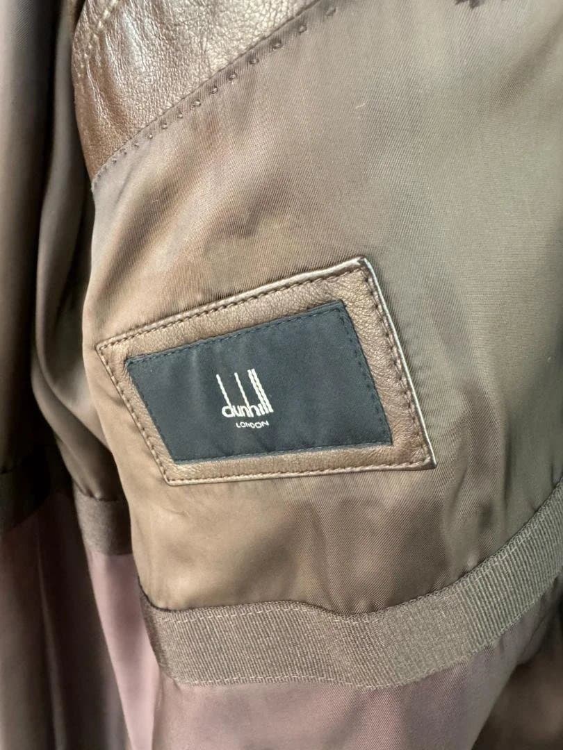 Dunhill ダンヒル ラムスキン レザーコート ブラウン L