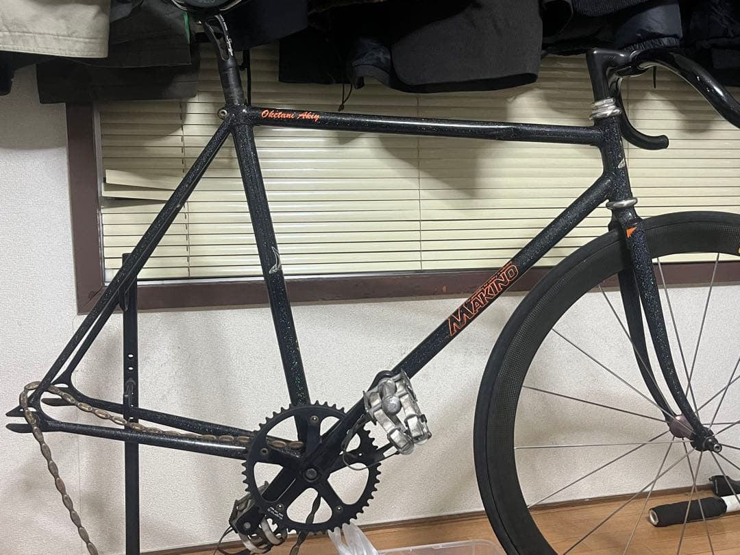 ダ*ヘ様 MAKINO ピストフレーム　選手名　NJS ラメ　マキノ　ブルーラグ