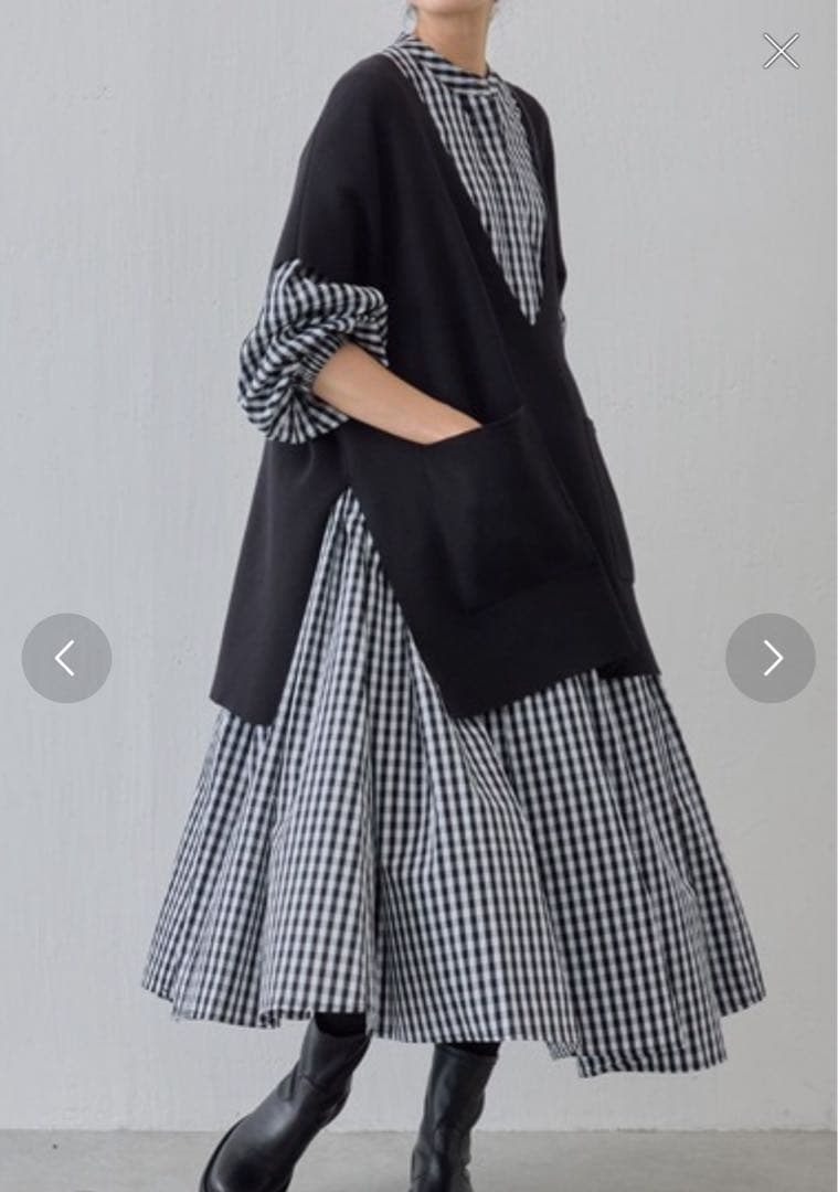 【新品】BEARDSLEY 大人気ロングワンピース ギンガムチェック　size2