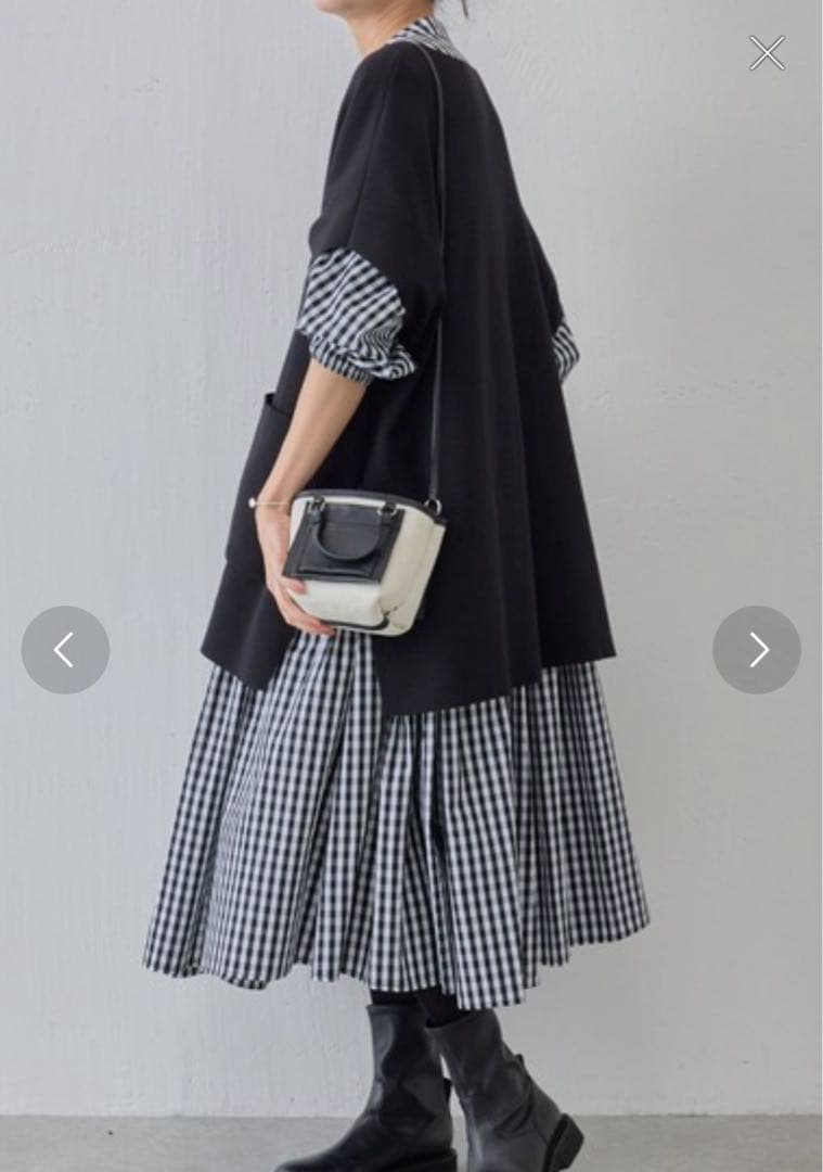 【新品】BEARDSLEY 大人気ロングワンピース ギンガムチェック　size2