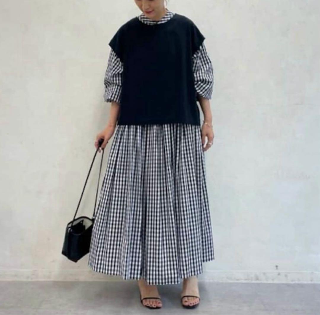 【新品】BEARDSLEY 大人気ロングワンピース ギンガムチェック　size2