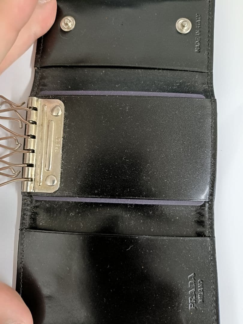 【WR】PRADA ブラック レザー キーケース