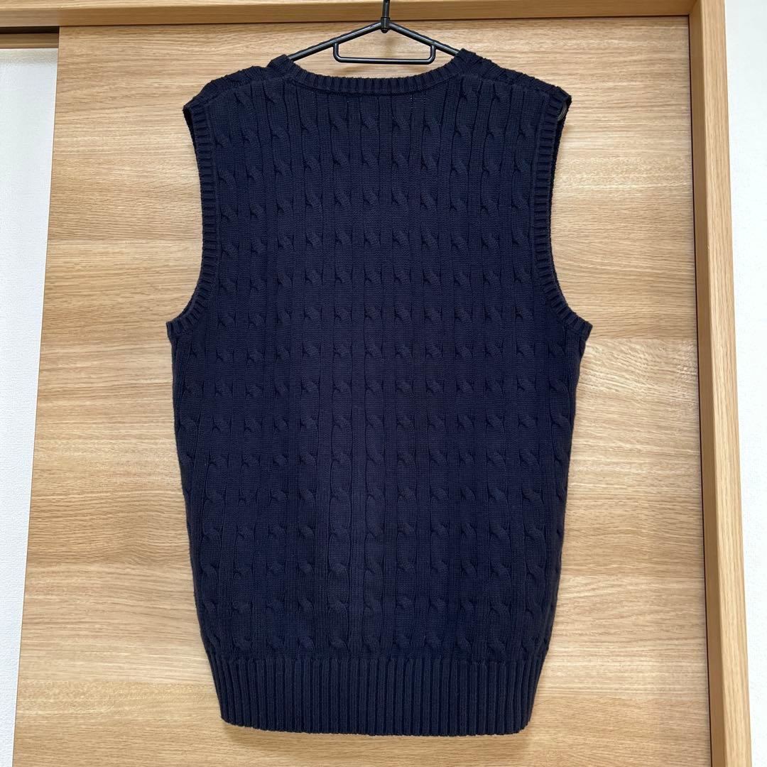 ポロラルフローレン　ベスト　ケーブル編み　キッズ　XL 170 ネイビー