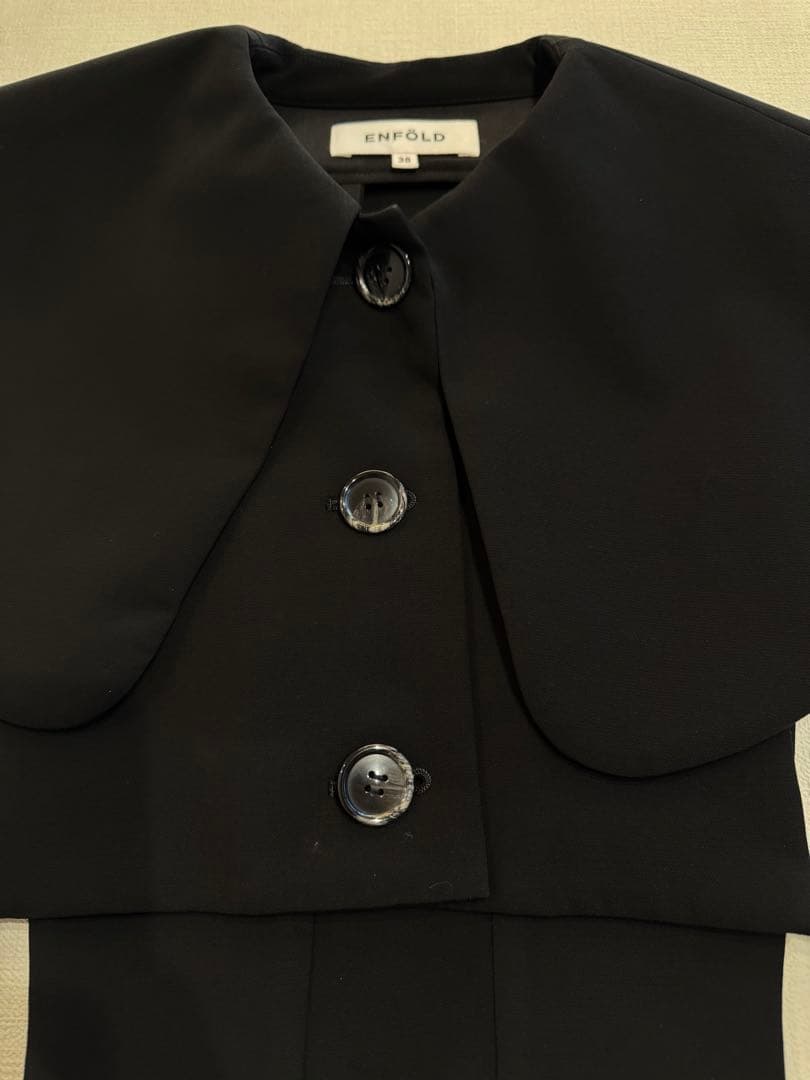 ENFOLDエンフォルドCOLLAR-PARTSネックパーツベスト黒38