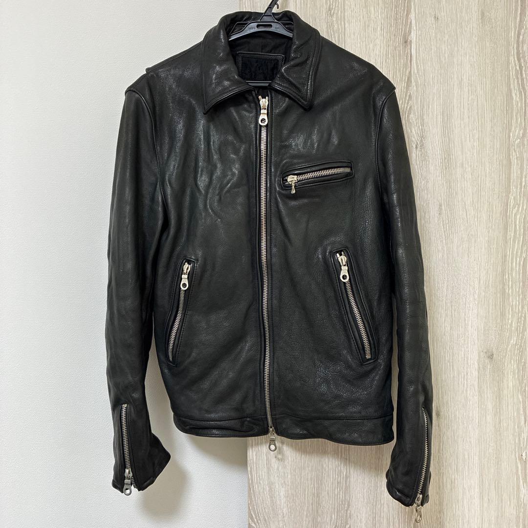 JACK ROSE Luv maisonブラック レザーライダースジャケット48