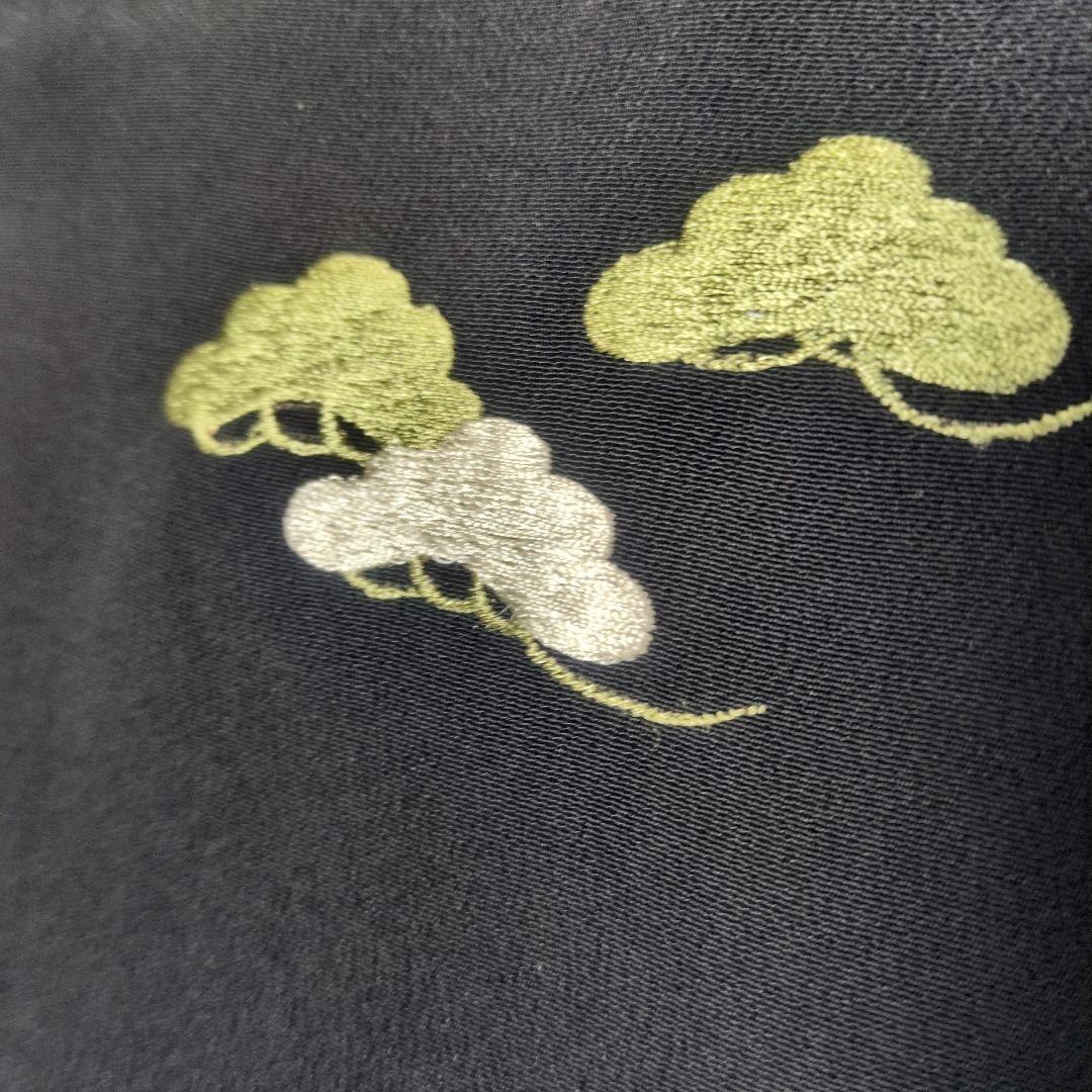 抹茶色グラデ流線 花文様 留袖リメイクドレス*