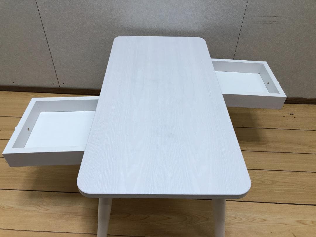 引き出し付きローテーブル センターテーブル 幅80cm ホワイト 75069