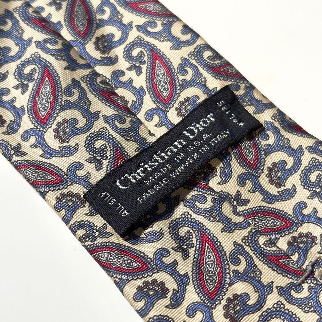 【美品】 Dior ディオール ペイズリー柄 イエロー系 ネクタイ