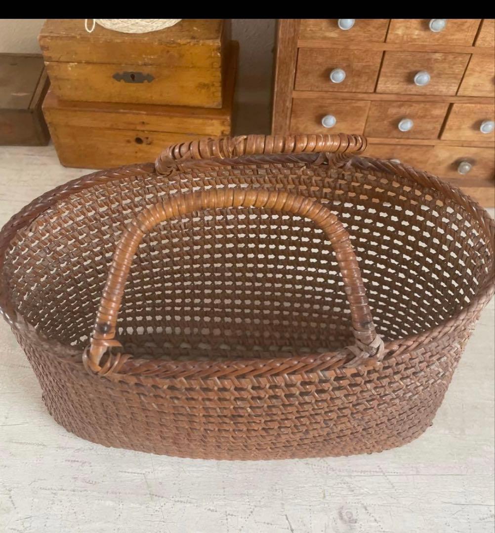 古道具　かご　小