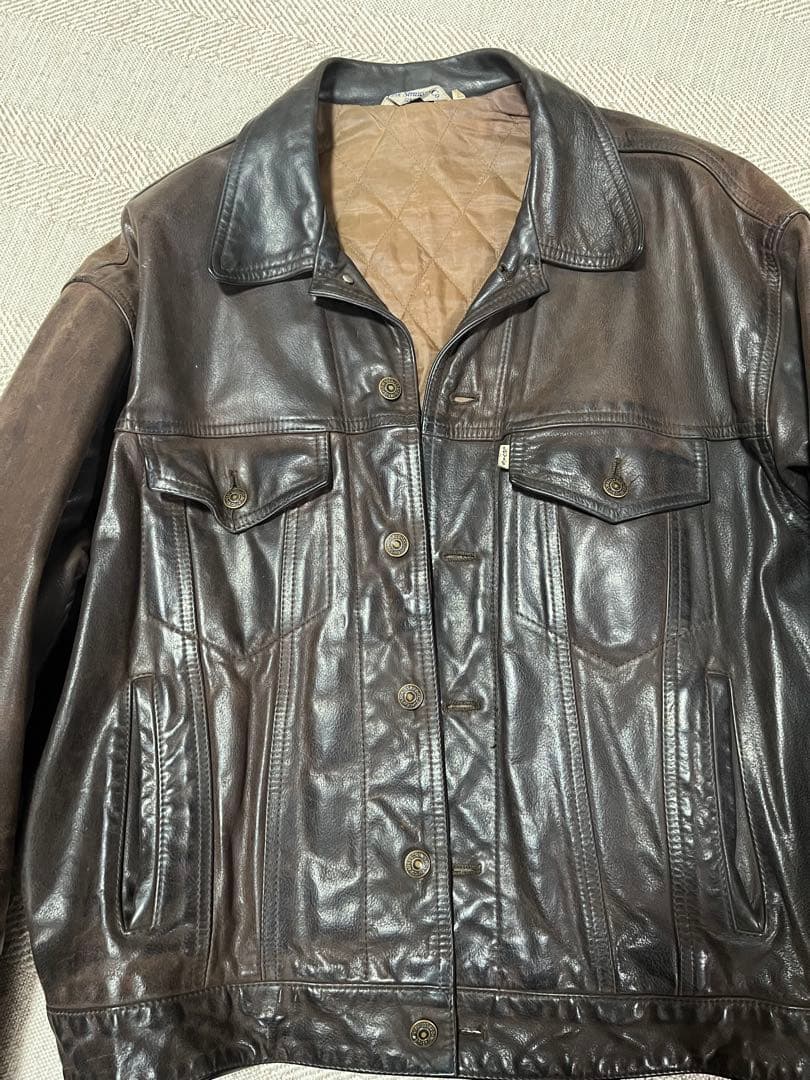 激レア　Levi's リーバイス レザー　トラッカー　ジャケット