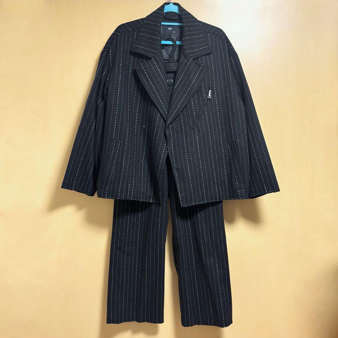 【美品】ドビーストライプライダースジャケット トラウザー セット M HARE