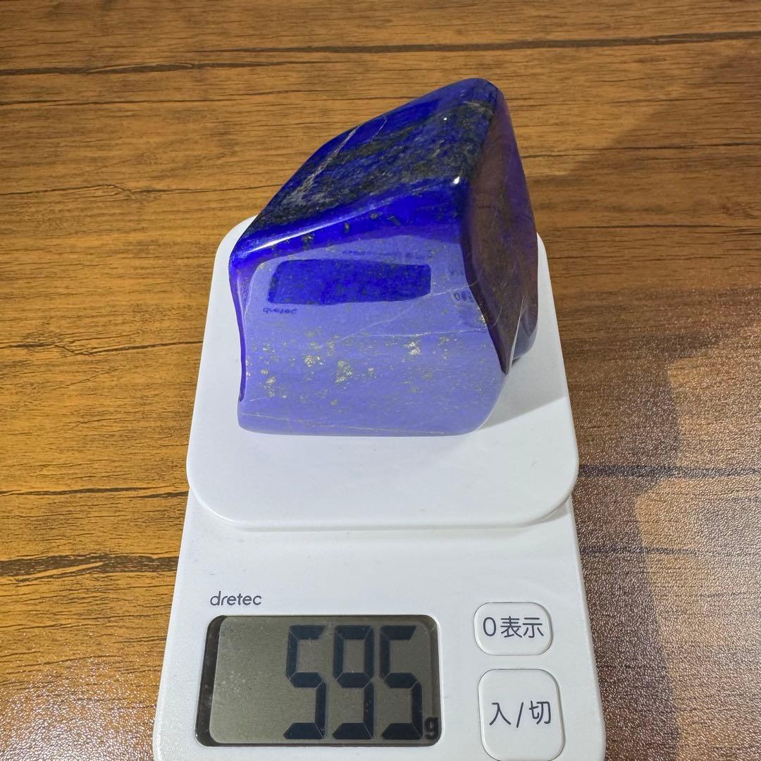 ☆ラピスラズリ☆5A☆金運☆約595g☆アフガニスタン産☆天然無着色☆磨き原石