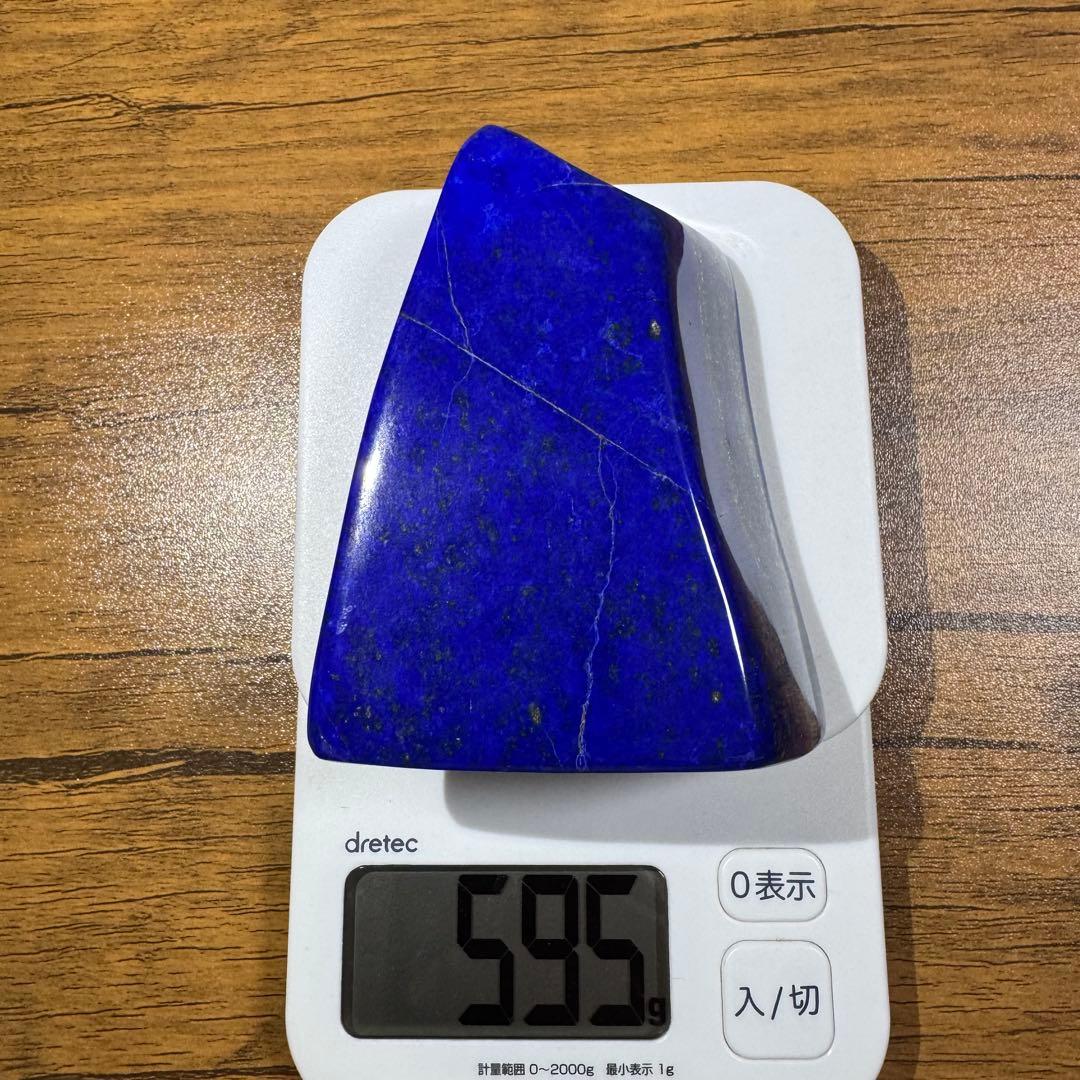 ☆ラピスラズリ☆5A☆金運☆約595g☆アフガニスタン産☆天然無着色☆磨き原石