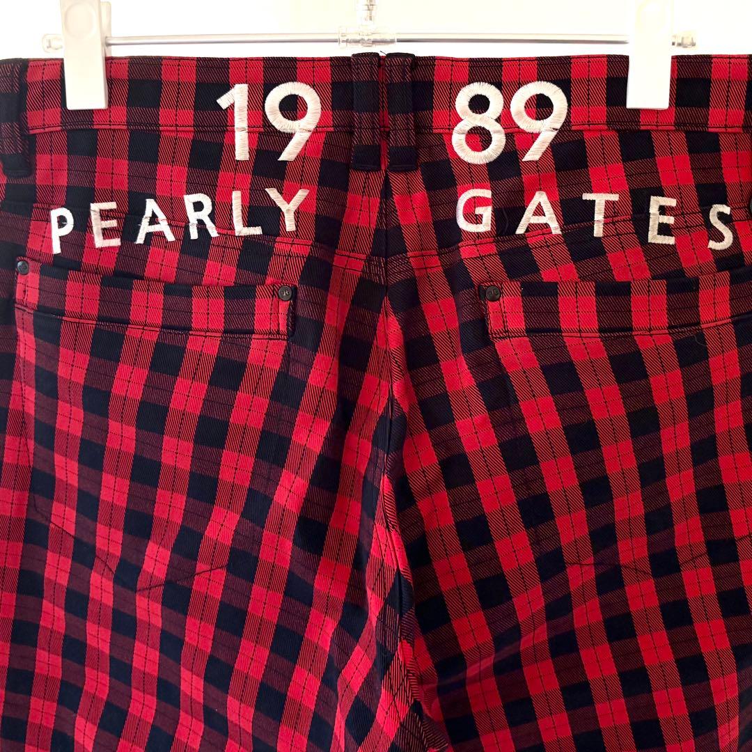 PEARLY GATES 【やや厚手】赤黒チェックパンツ