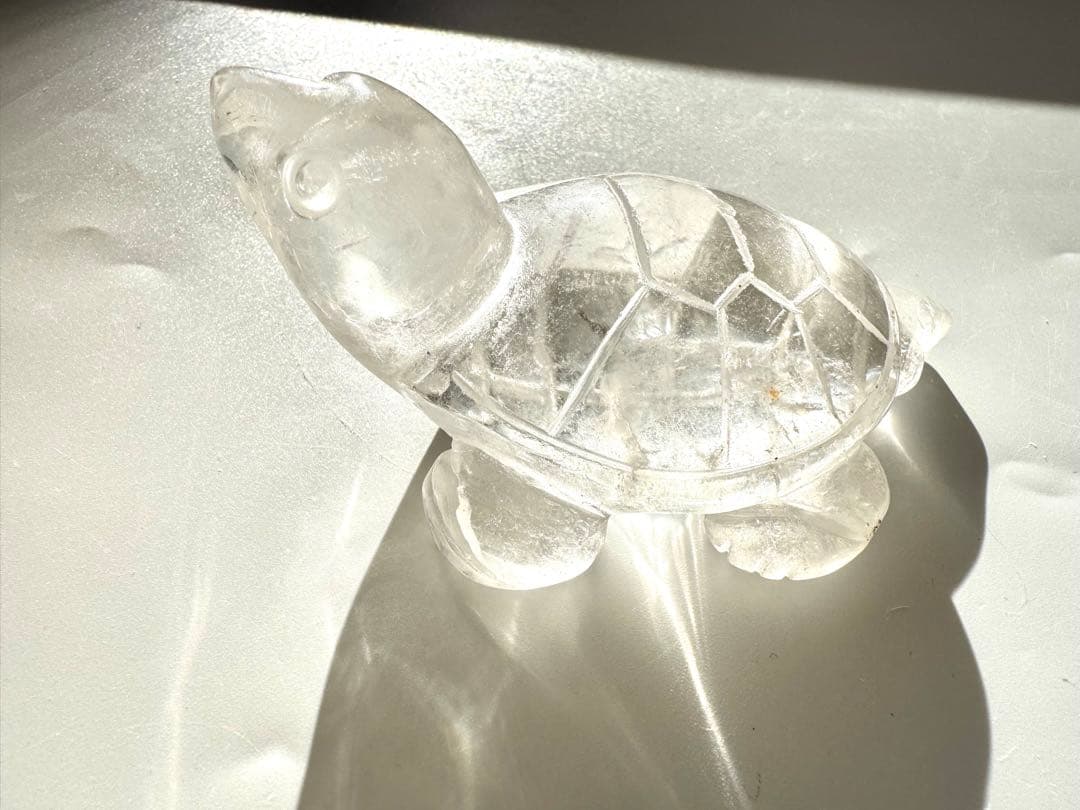 【彫刻置物】ヒマラヤ 綺麗☆天然水晶 カメ かめ 亀
