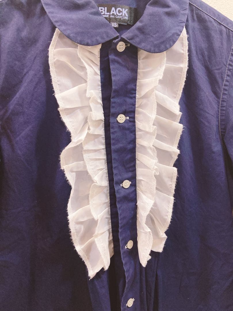 コムデギャルソンCOMME des GARÇONS フリルシャツ 丸襟XS 美品