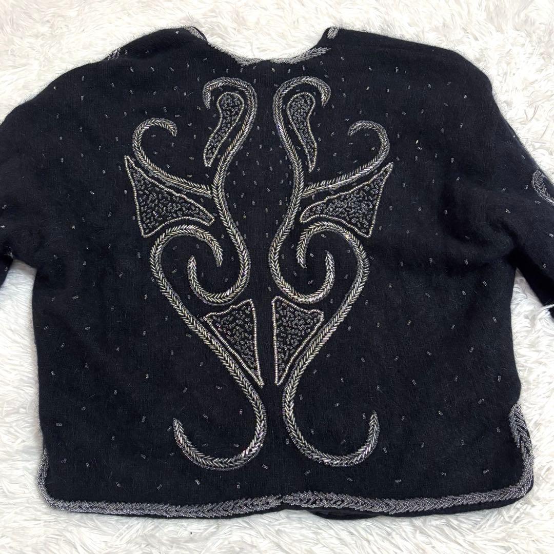 FICCE UOMOビーズ刺繍デザイン　ニットジャケット　ヴィンテージ　アンゴラ