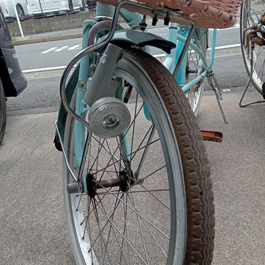 水色 子供用自転車20インチ ピンクバスケット　付き