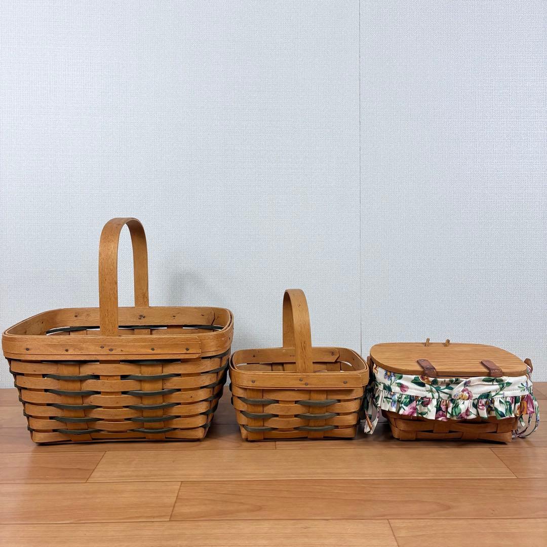 【希少】Longaberger バスケット3点セット USA Handwoven