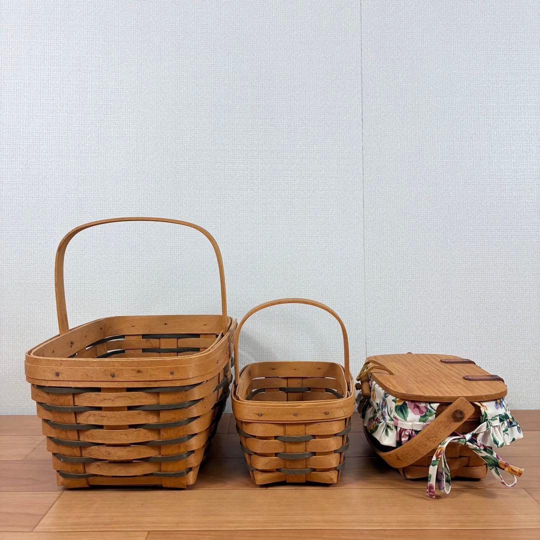【希少】Longaberger バスケット3点セット USA Handwoven