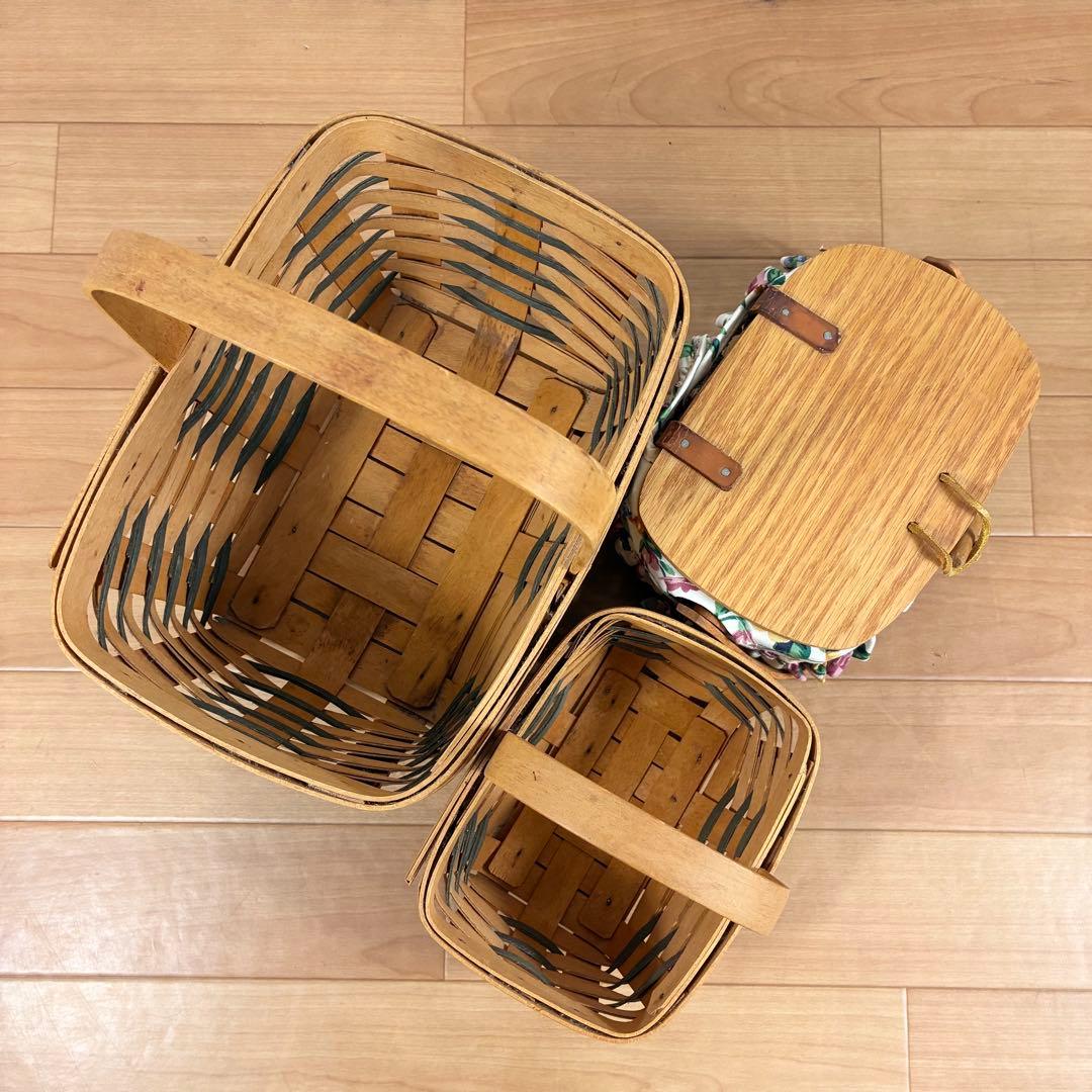 【希少】Longaberger バスケット3点セット USA Handwoven