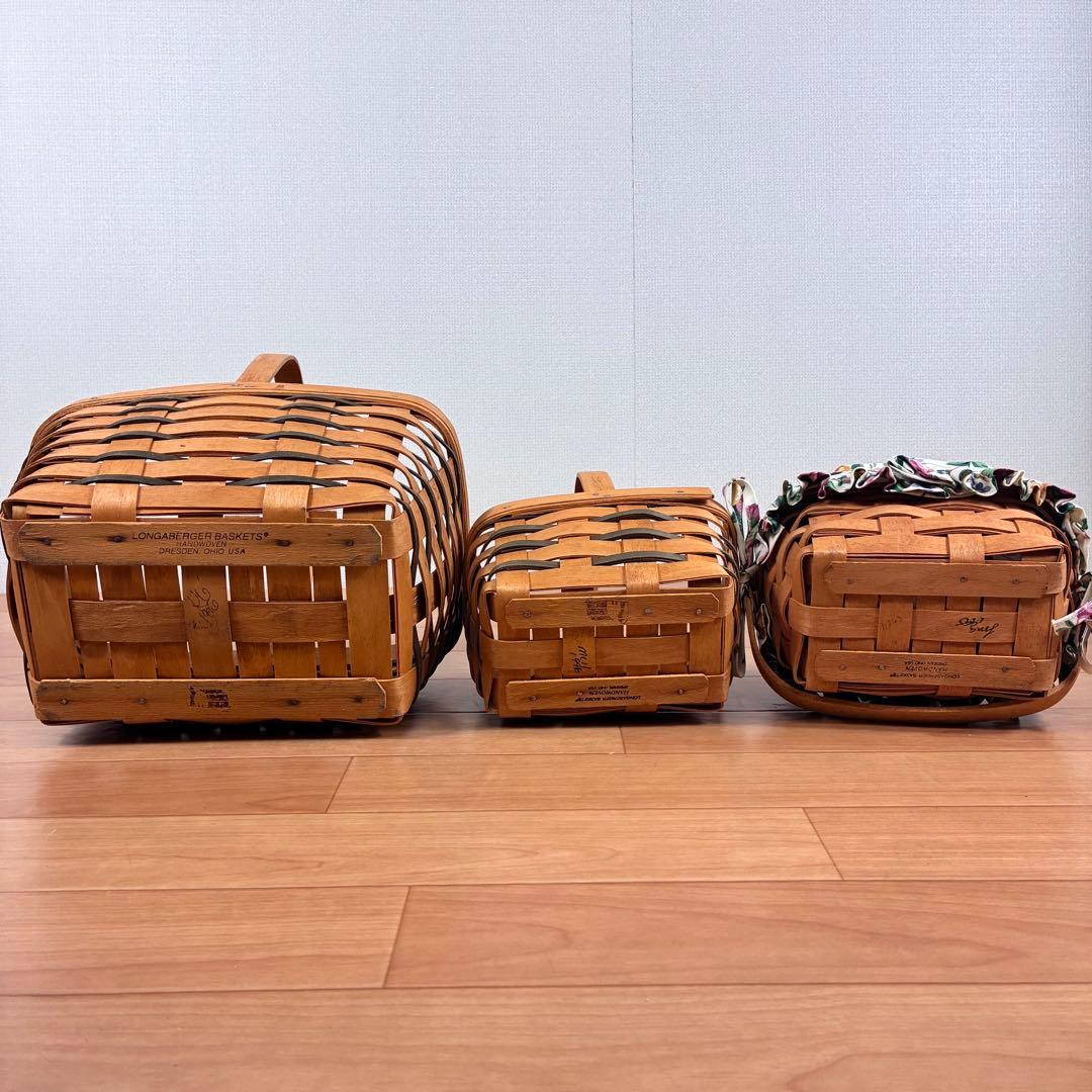 【希少】Longaberger バスケット3点セット USA Handwoven