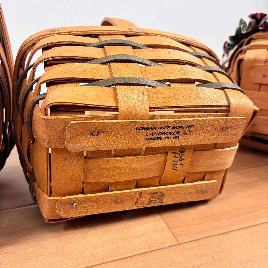 【希少】Longaberger バスケット3点セット USA Handwoven