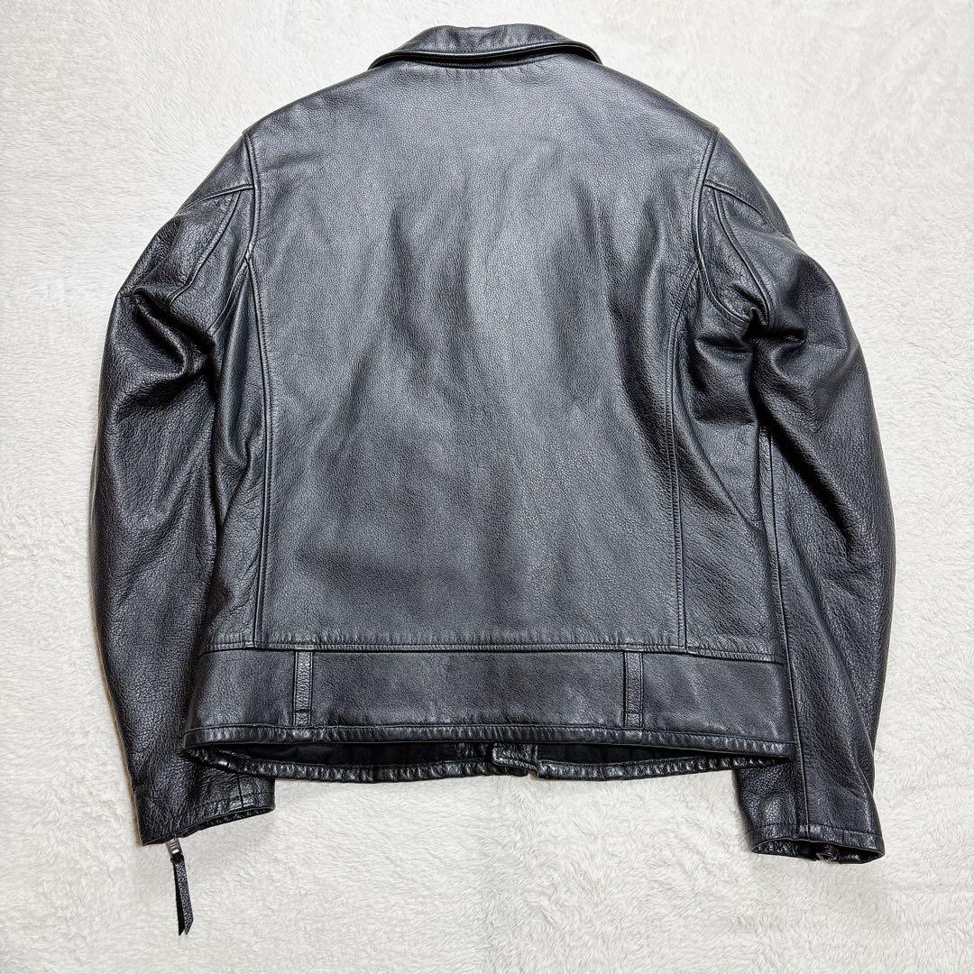 【美品】KADOYA カドヤ ダブルライダースジャケット 牛革 LL ブラック