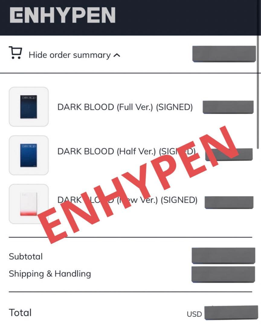 ENHYPEN エナプ DARK BLOOD US限定直筆サイン ニキ