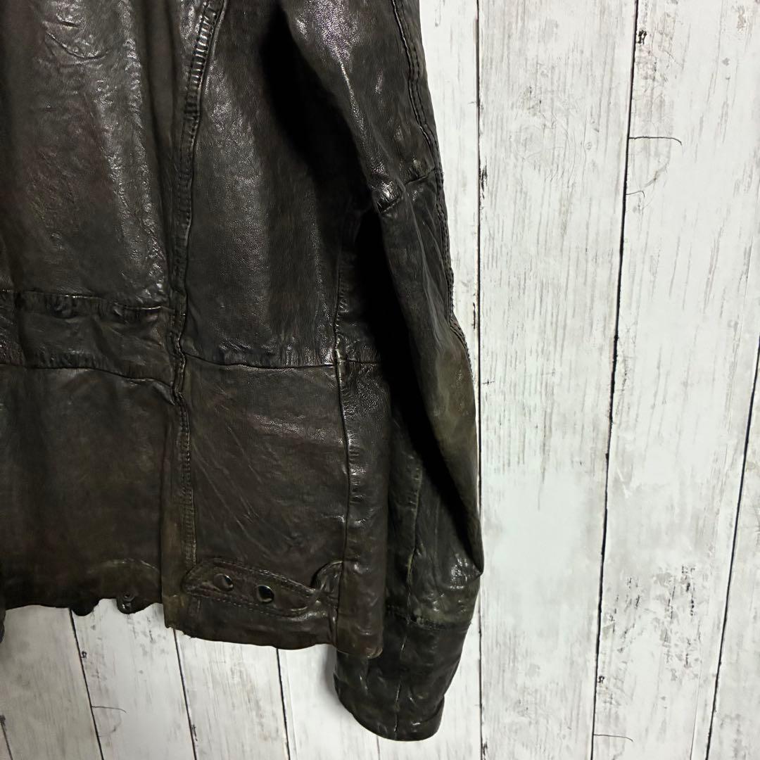DIESELディーゼル 羊革ラムレザージャケット ダブル ライダース Sサイズ