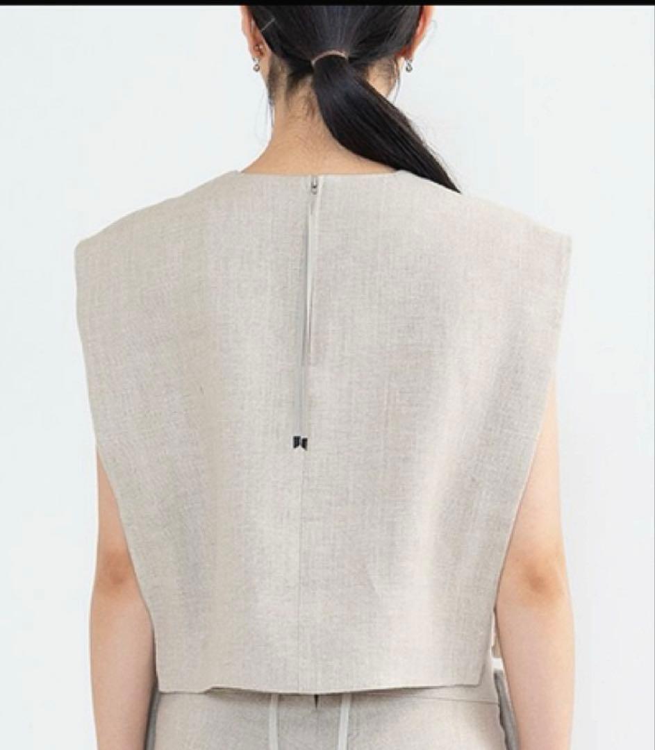 HYKE LINEN CROPPED TOP ハイク リネンベスト