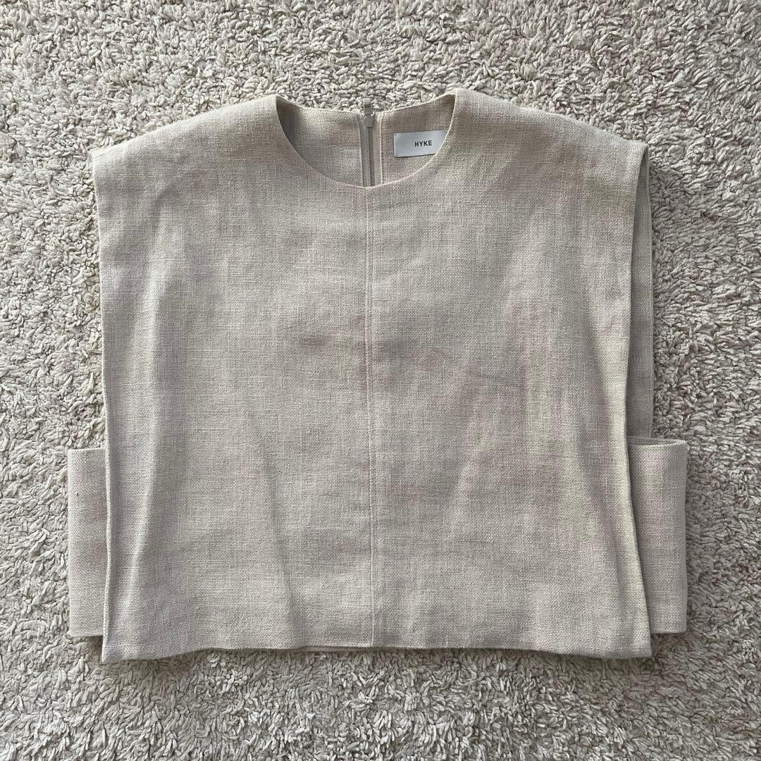 HYKE LINEN CROPPED TOP ハイク リネンベスト