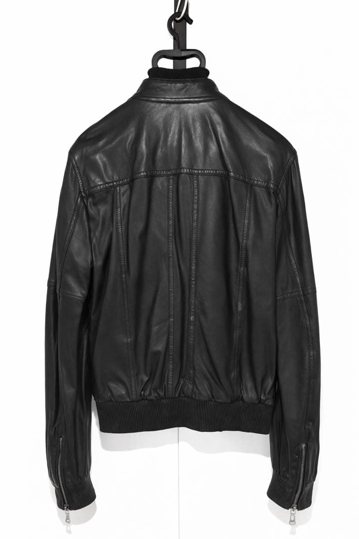 D&G DOLCE&GABBANA ブラックレザージャケット 46サイズ