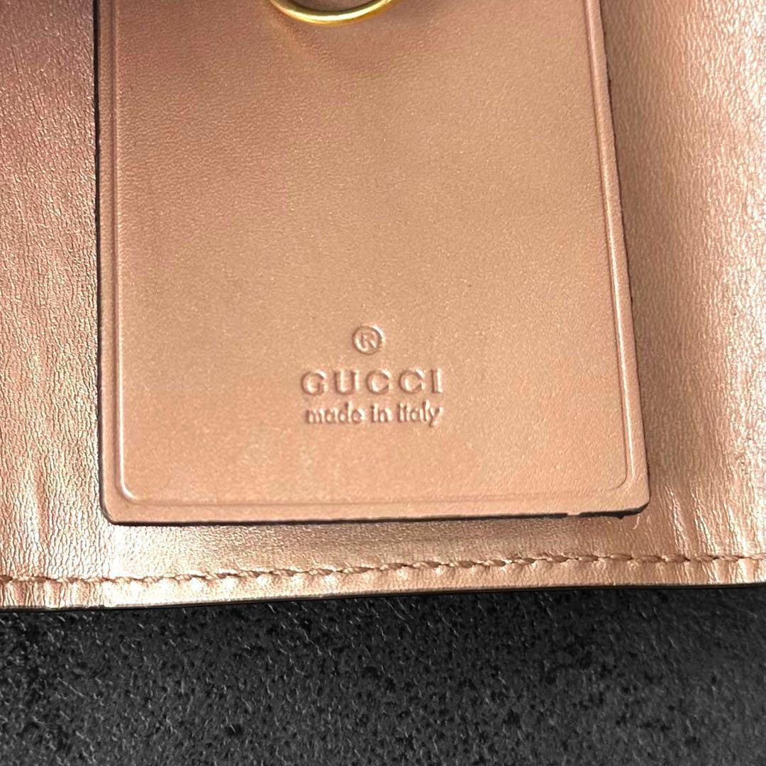 小物 GUCCI Key case shima Ribbon Heart Pink